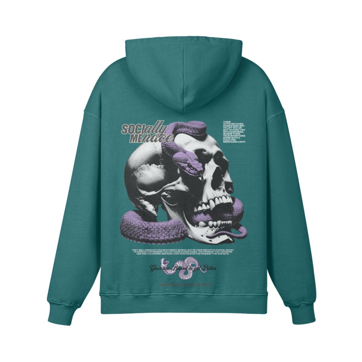 Socially Menace - Blueish Green Hoodie