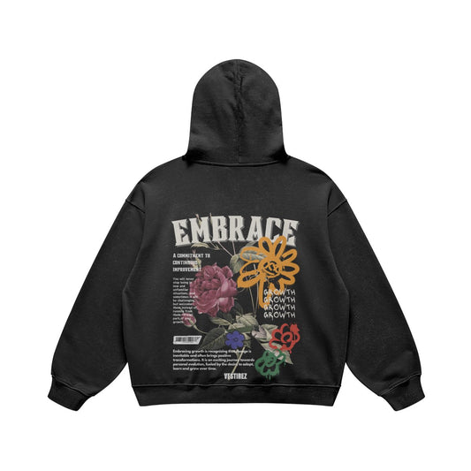 EMBRACE GROWTH - Retro Faded Black Hoodie