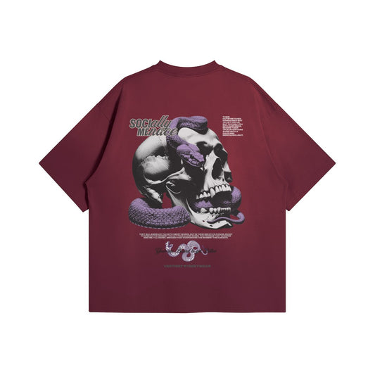 Socially Menace - Burgundy Sun Faded T-Shirt