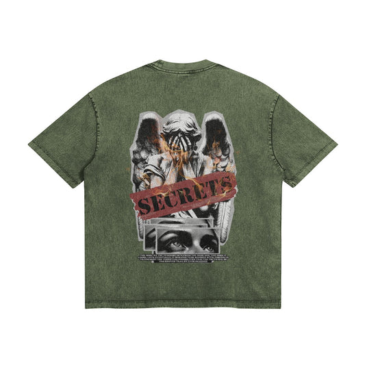 DON'T HIDE - Riffle Green Snow Wash T-shirt