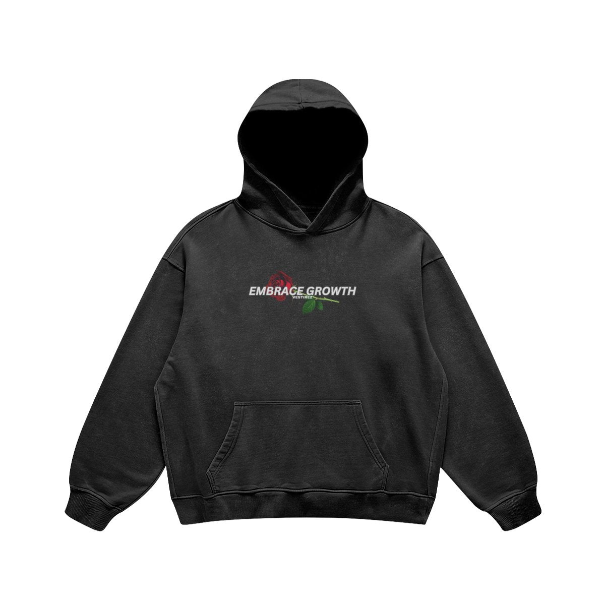 EMBRACE GROWTH - Retro Faded Black Hoodie