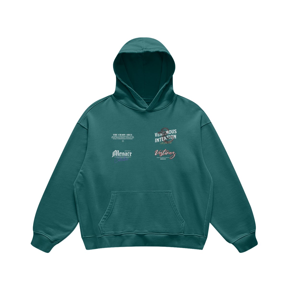 Socially Menace - Blueish Green Hoodie