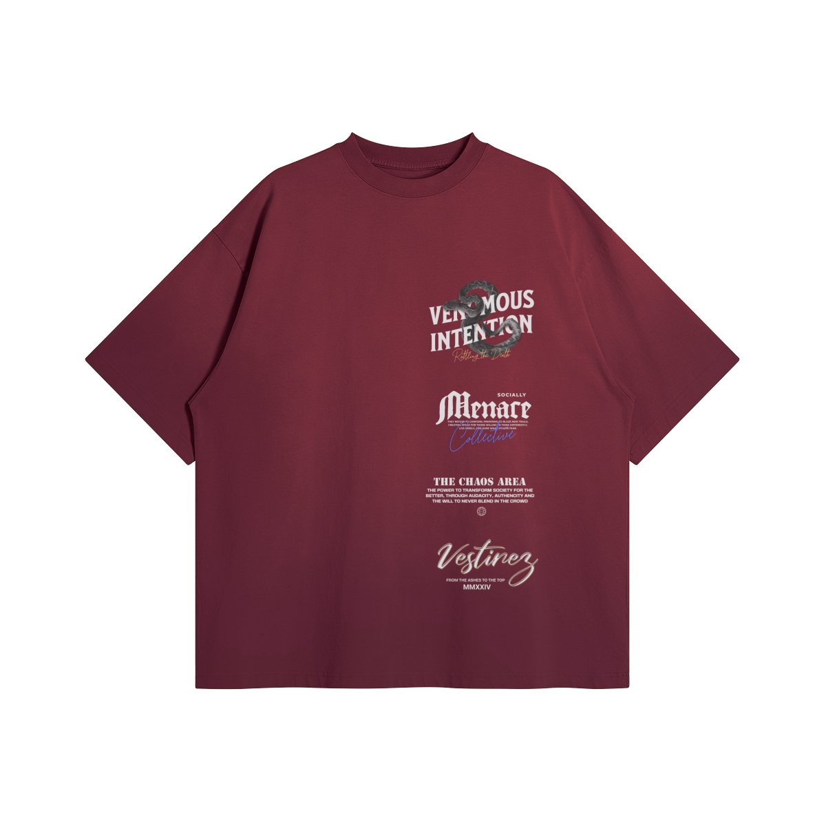 Socially Menace - Burgundy Sun Faded T-Shirt